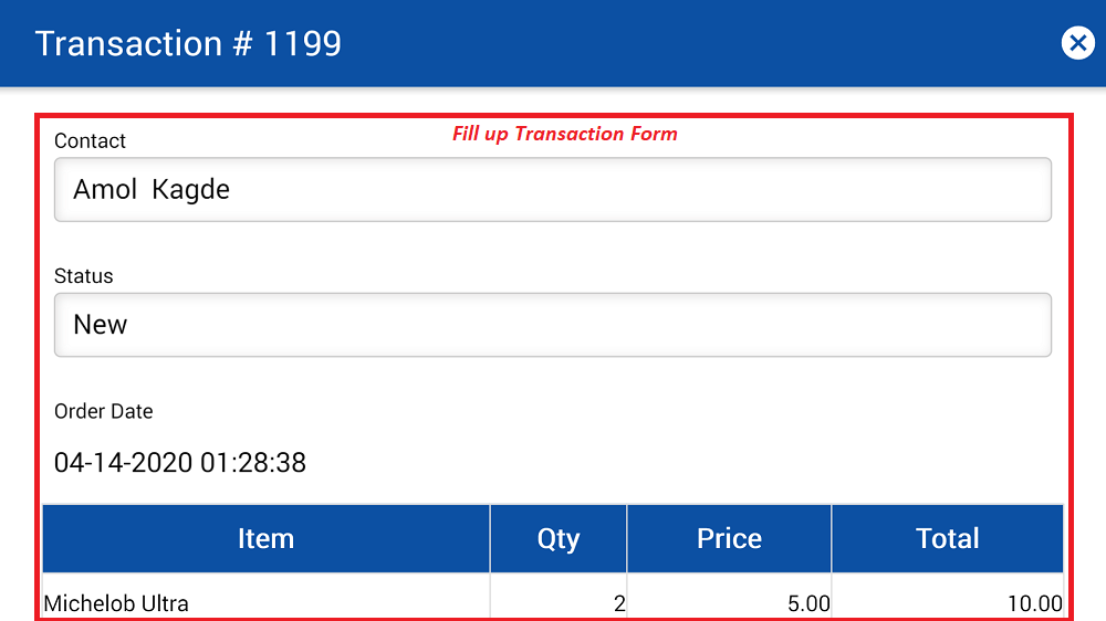 View transaction