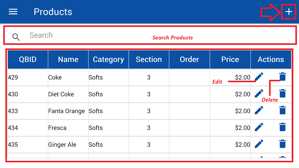 Products lists